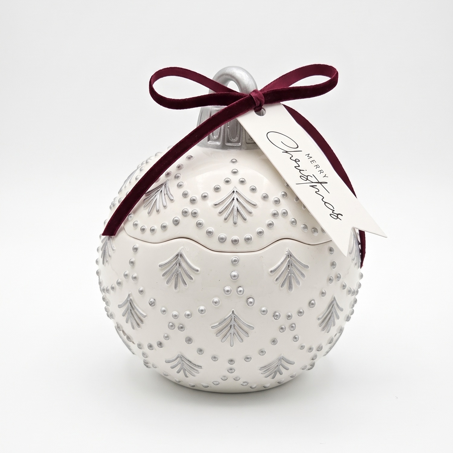 Κερί Christmas Bauble Enchanted MINI - Λευκό / Ασημί / Χειμωνιάτικη Μαγεία / MINI