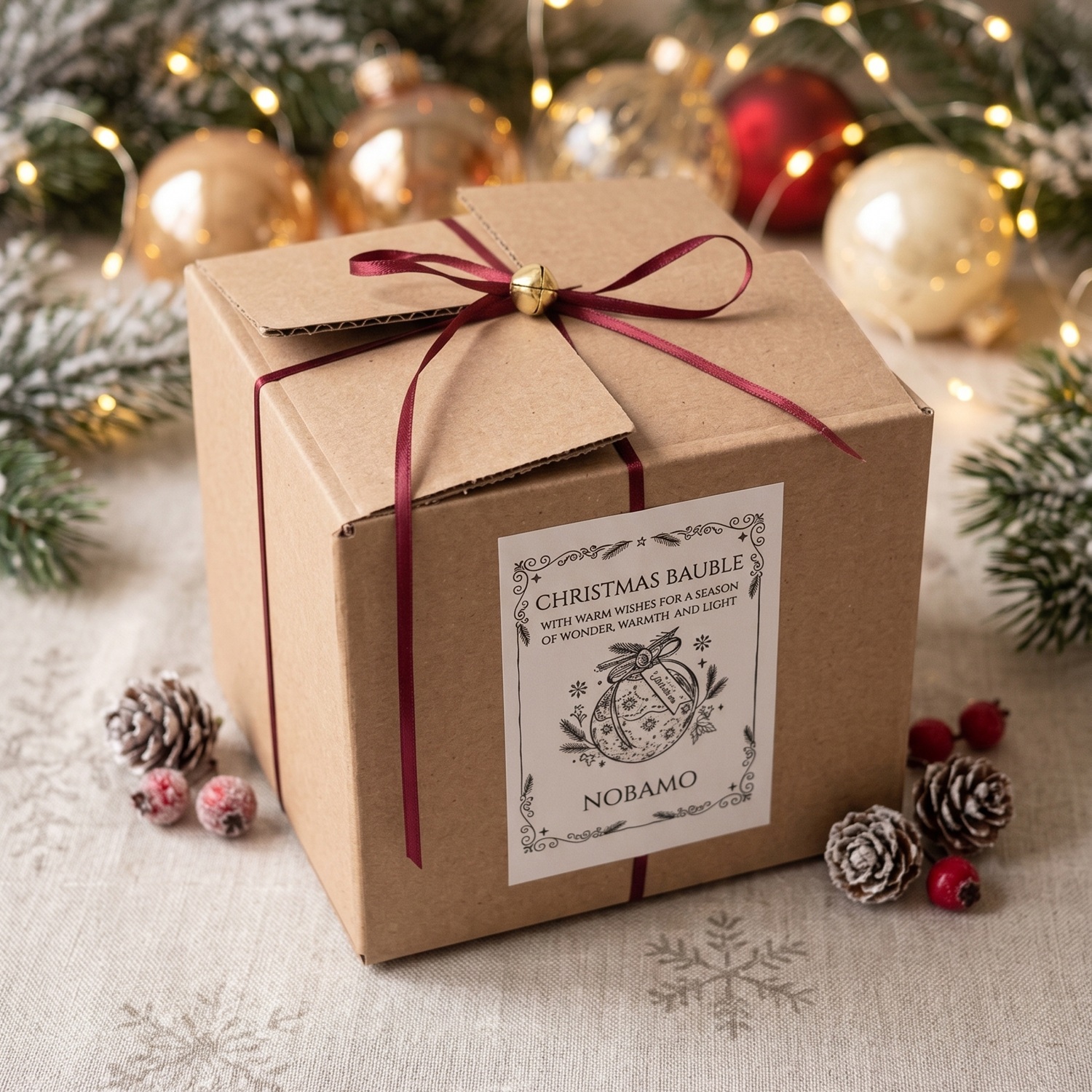 Κερί Christmas Bauble Enchanted MINI - Λευκό / Ασημί / Χειμωνιάτικη Μαγεία / MINI