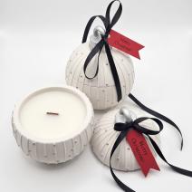Κερί Christmas Bauble Charming - Λευκό / Ασημί / Χειμωνιάτικη Μαγεία