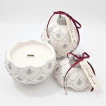 Κερί Christmas Bauble Enchanted MINI - Λευκό / Ασημί / Χειμωνιάτικη Μαγεία / MINI